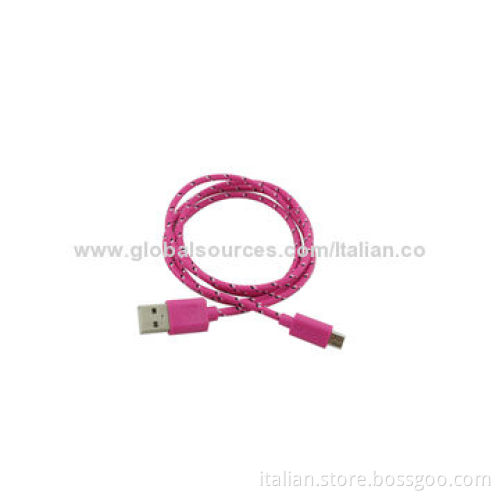 Nylon Braided Micro USB Charger Cable for Samsung Galaxy, RIM's BlackBerry and More